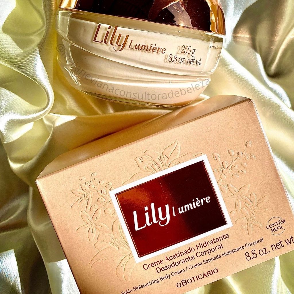Creme Hidratante Acetinado Lily Lumière, 250g