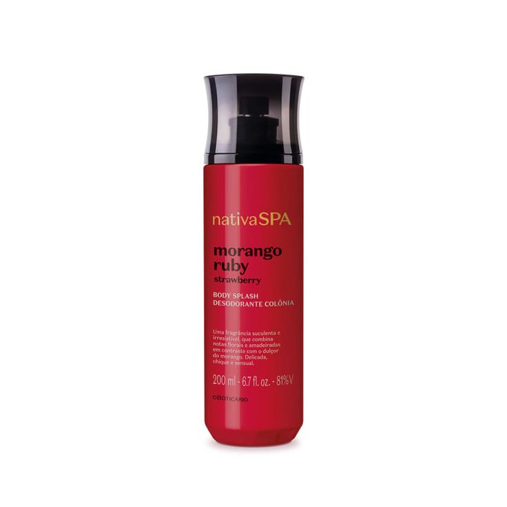 Body Splash Nativa Spa Morango Ruby, 200ml